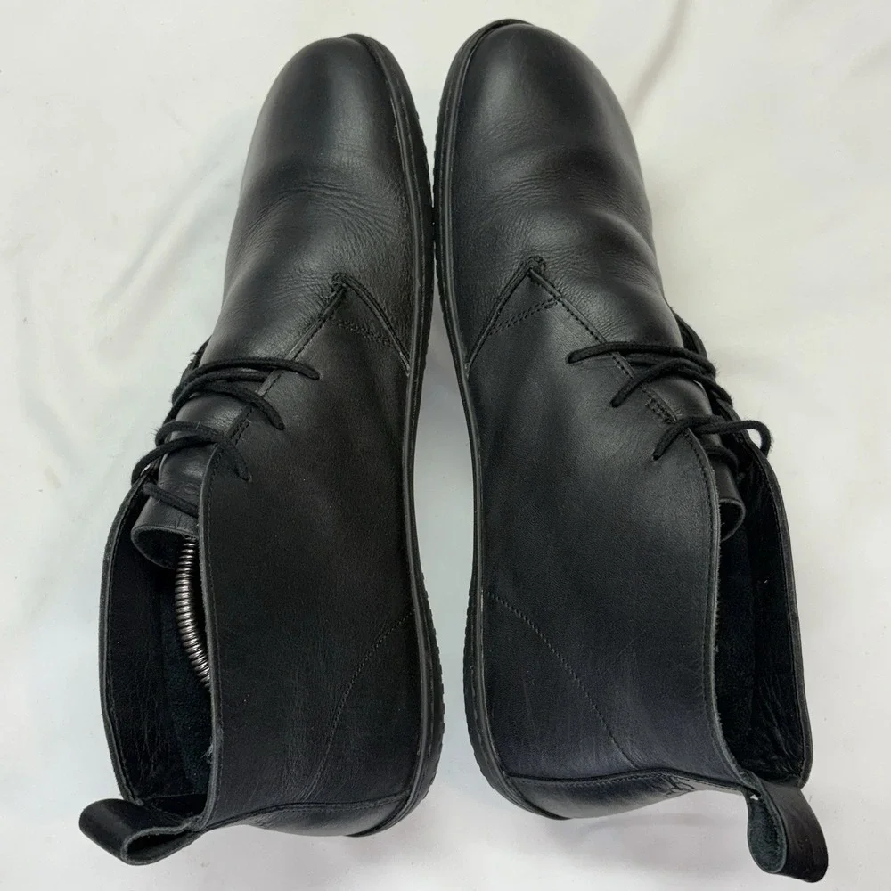 Vivobarefoot Men's Gobi Lux Black Leather Barefoot Boots - Size EU 46 US 12
